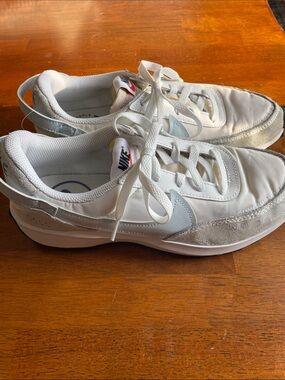 Nike White and Light Gray Low-Top Sneakers
